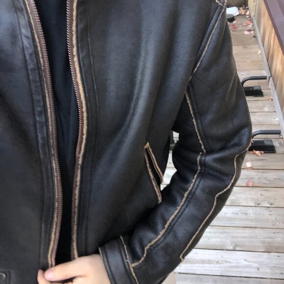 Vintage Hugo Boss Shearling Leather Jacket - Picture 4 of 12